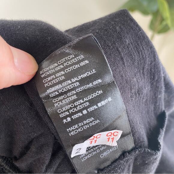 Anthropologie neale Sequin Peplum Top Extra Large puff sleeve ruffles black gold - Picture 6 of 7